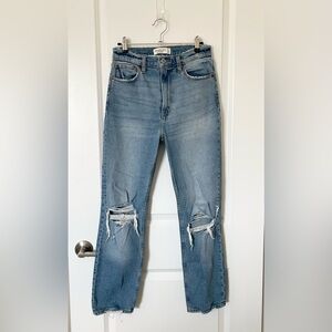 Abercrombie & Fitch Ultra High Rise Ankle Straight Jean